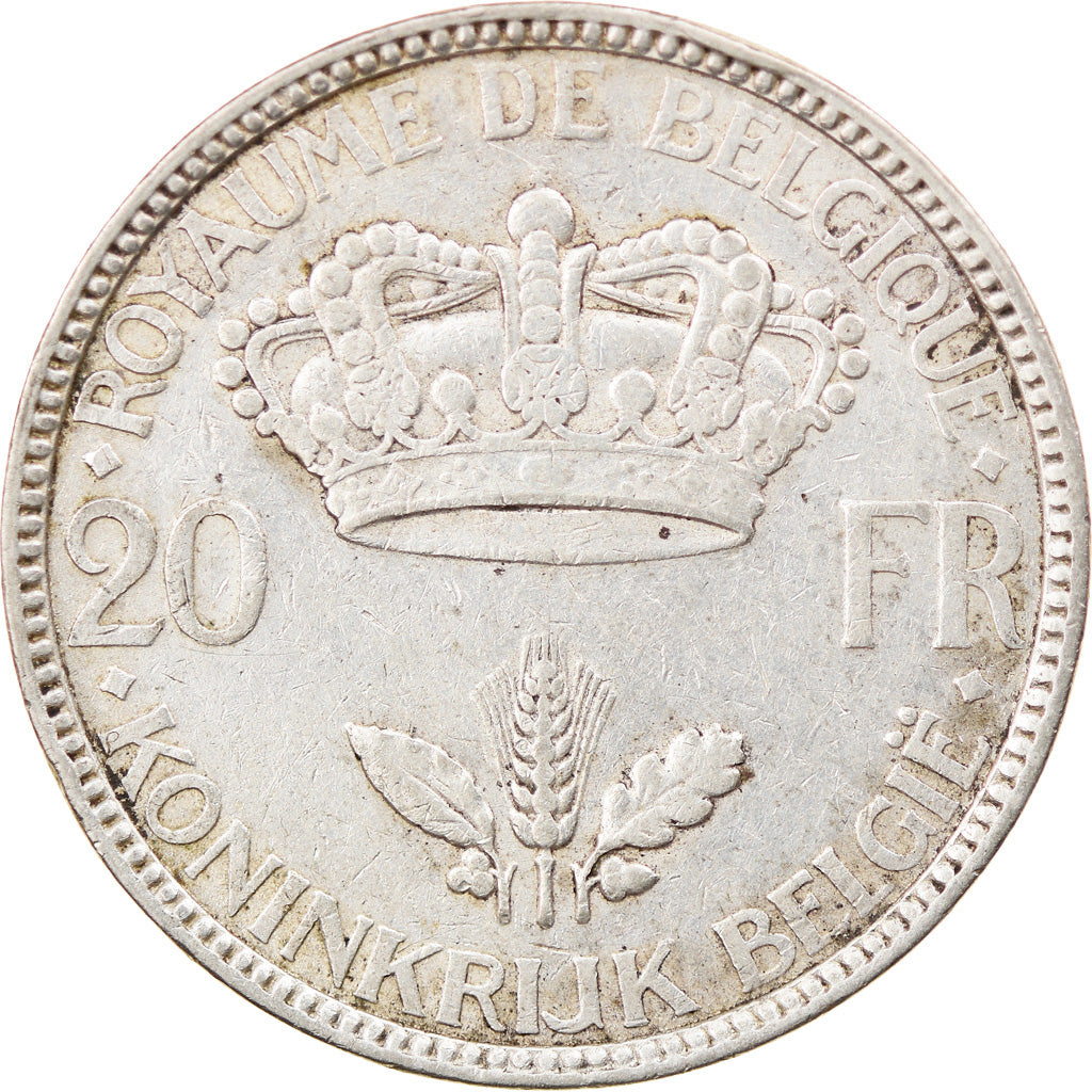 Coin, Belgium, Léopold III, 20 Francs, 20 Frank, 1935, EF(40-45), Silver