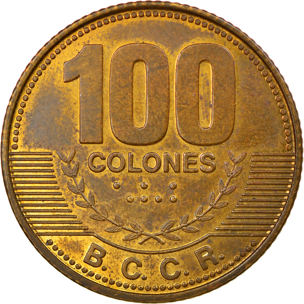 Moeda, Costa Rica, 100 Colones, 2006, EF(40-45), Aço Cromado a Latão, KM:240a
