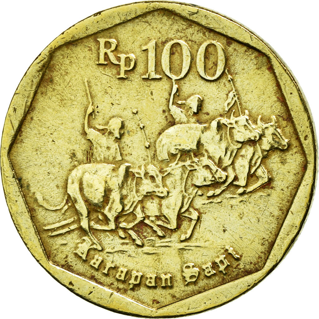 Moneta, Indonesia, 100 Rupiah, 1998, BB+, Alluminio-bronzo, KM:53