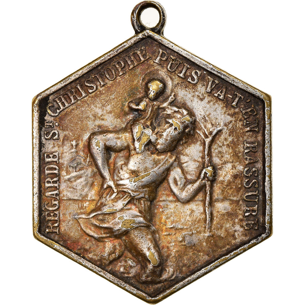 France, Médaille, Saint Christophe, Lourdes, Religions & beliefs, TTB, Silvered