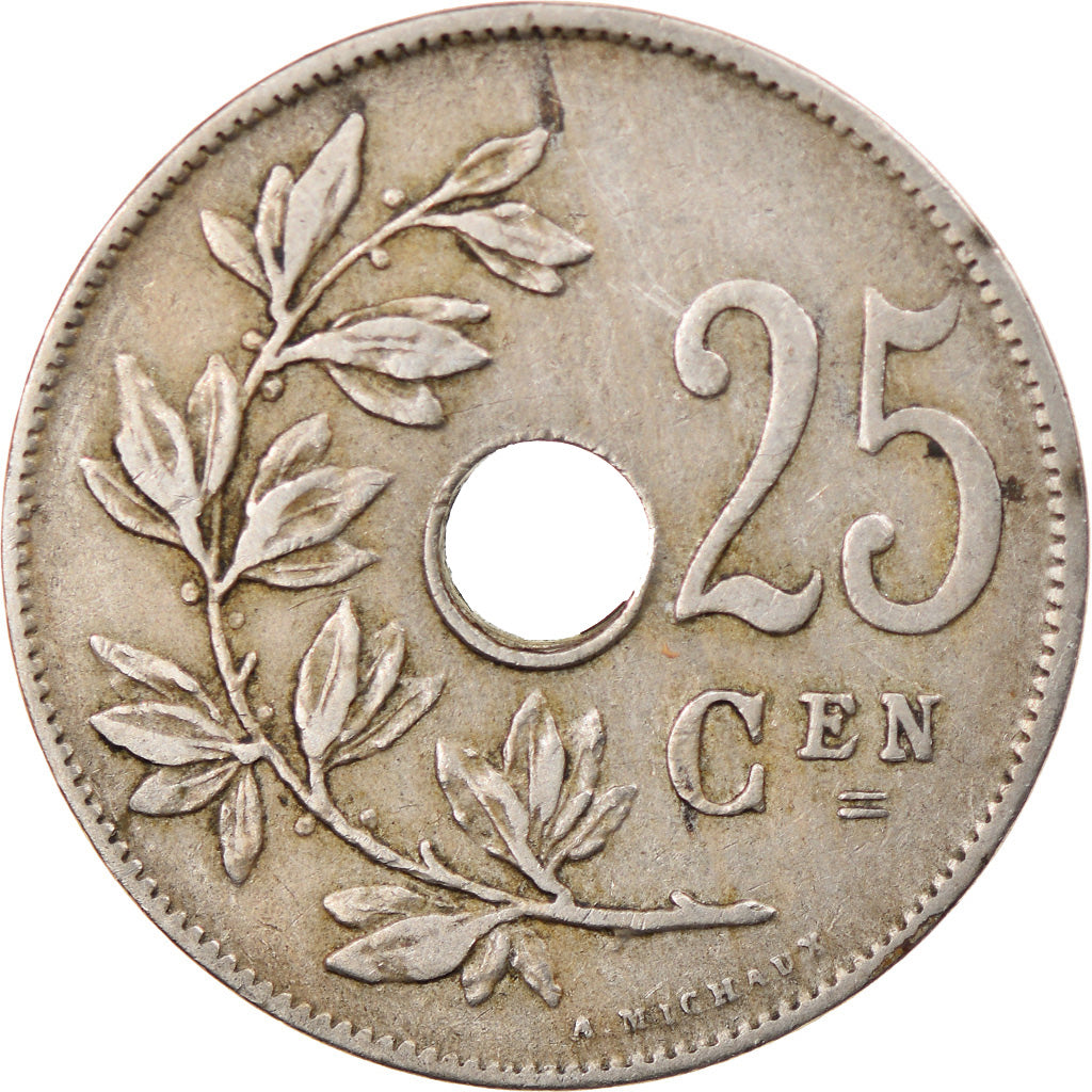 Münze, Belgien, 25 Centimes, 1928, SS, Copper-nickel, KM:69