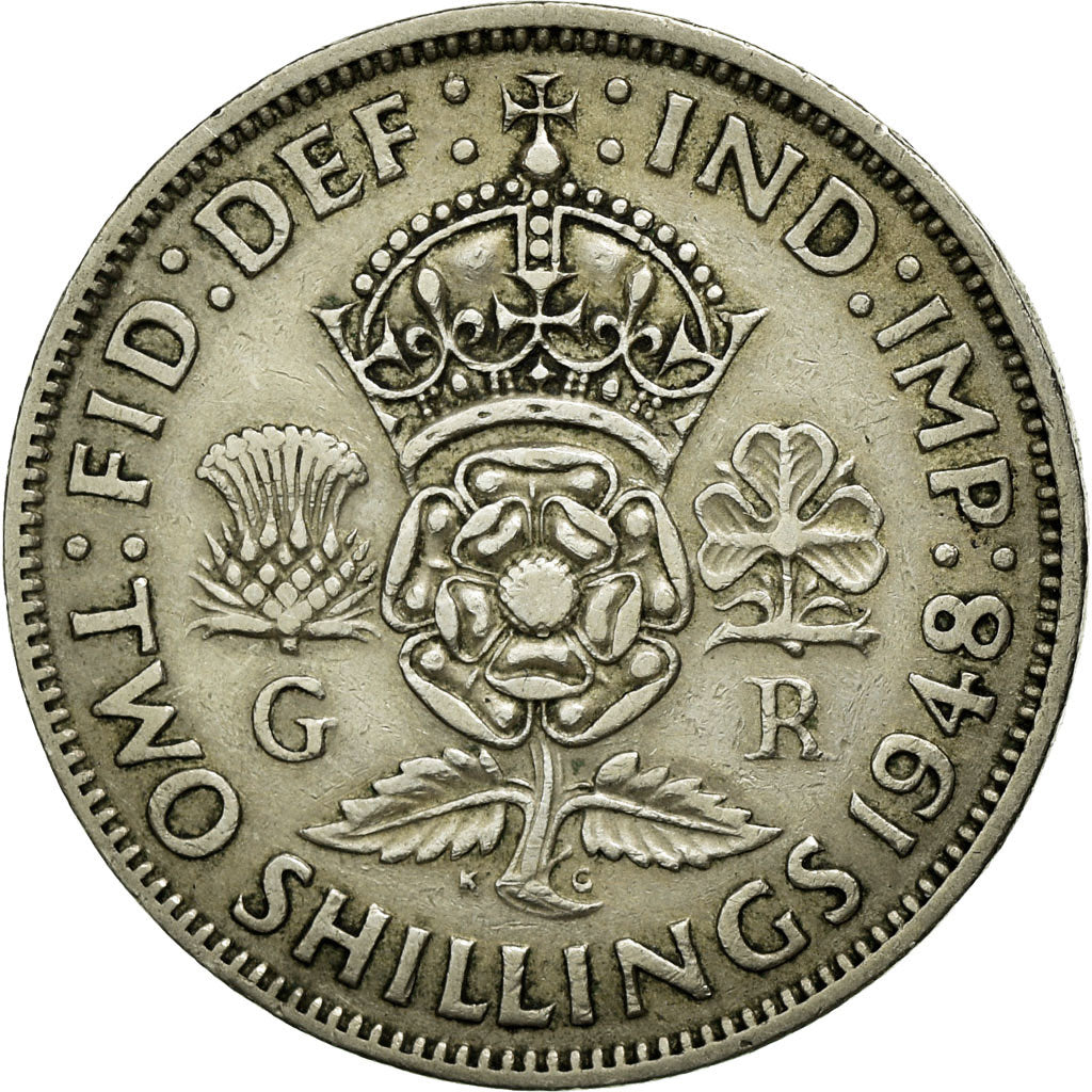 Coin, Great Britain, George VI, Florin, Two Shillings, 1948, EF(40-45)
