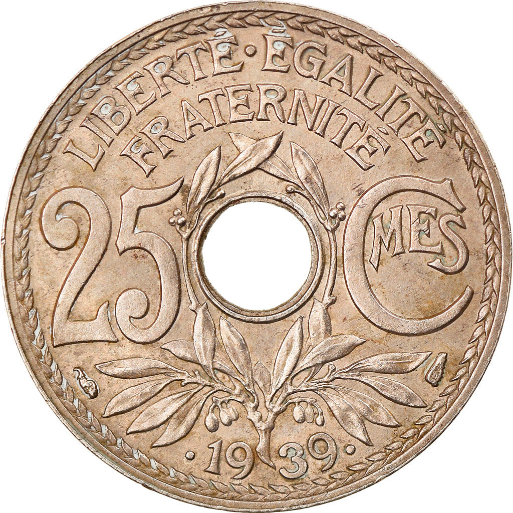 Coin, France, Lindauer, 25 Centimes, 1939, AU(50-53), Nickel-Bronze, KM:867b