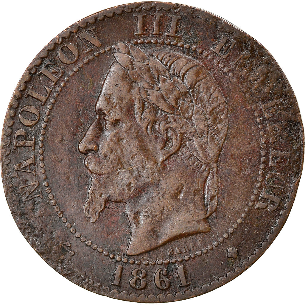 Moeda, França, Napoleon III, Napoléon III, 2 Centimes, 1861, Strasbourg