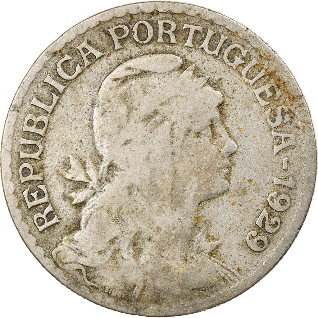 Moeda, Portugal, Escudo, 1929, VF(20-25), Cobre-níquel, KM:578