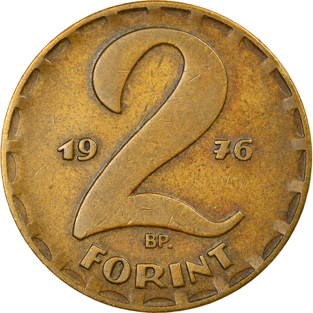 Münze, Ungarn, 2 Forint, 1976, Budapest, SS, Messing, KM:591