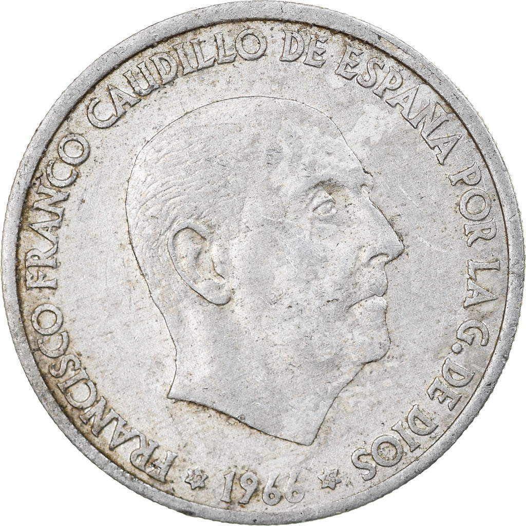 Moneta, Hiszpania, Francisco Franco, caudillo, 50 Centimos, 1968, EF(40-45)