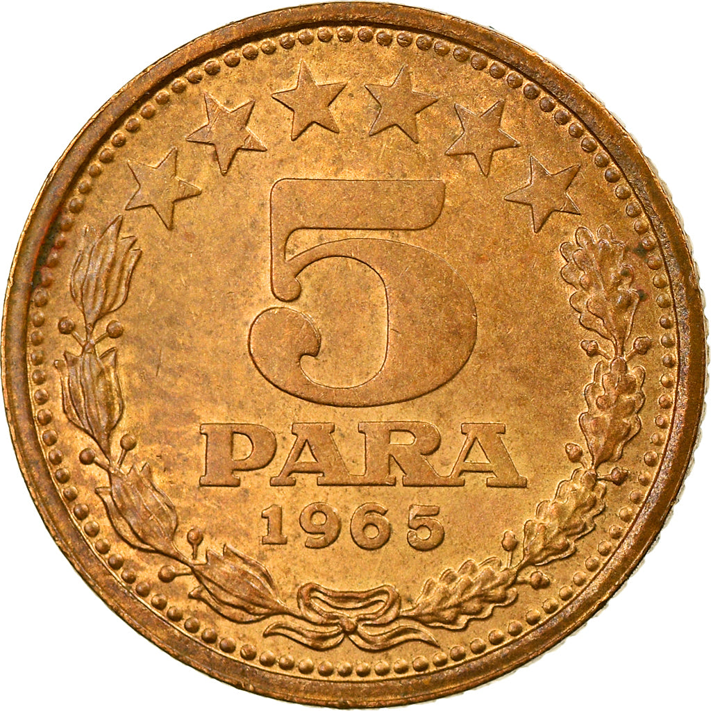 Münze, Jugoslawien, 5 Para, 1965, SS, Messing, KM:42