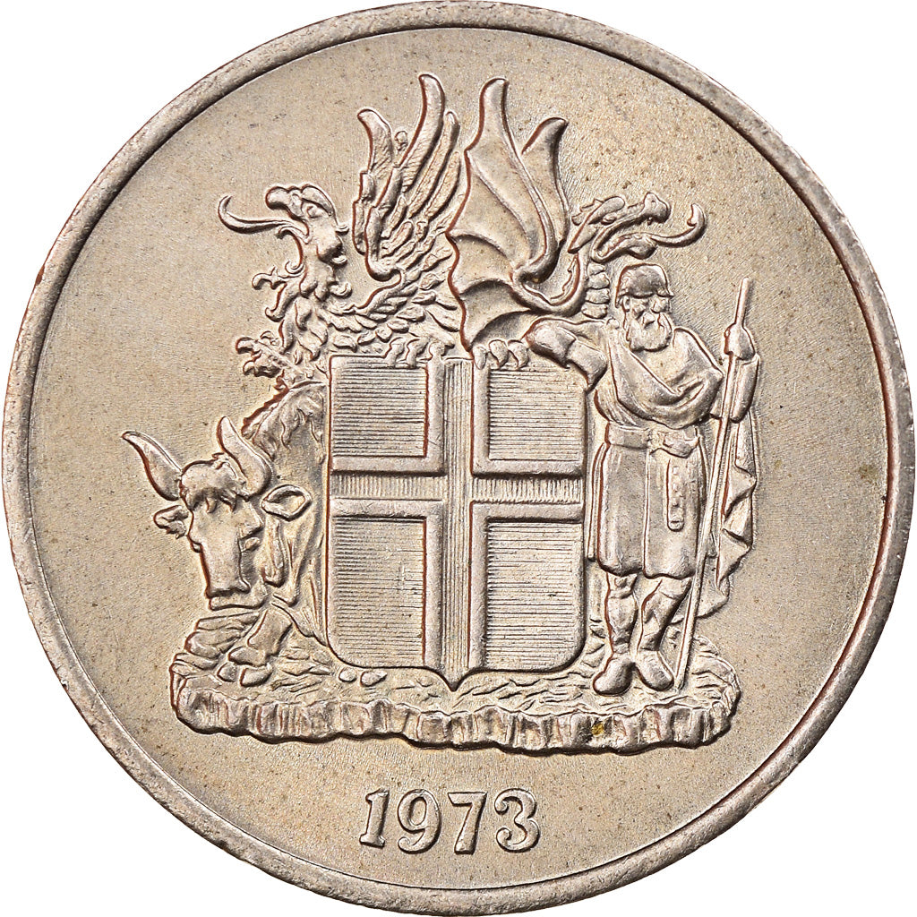 Munten, IJsland, 5 Kronur, 1973, ZF, Copper-nickel, KM:18