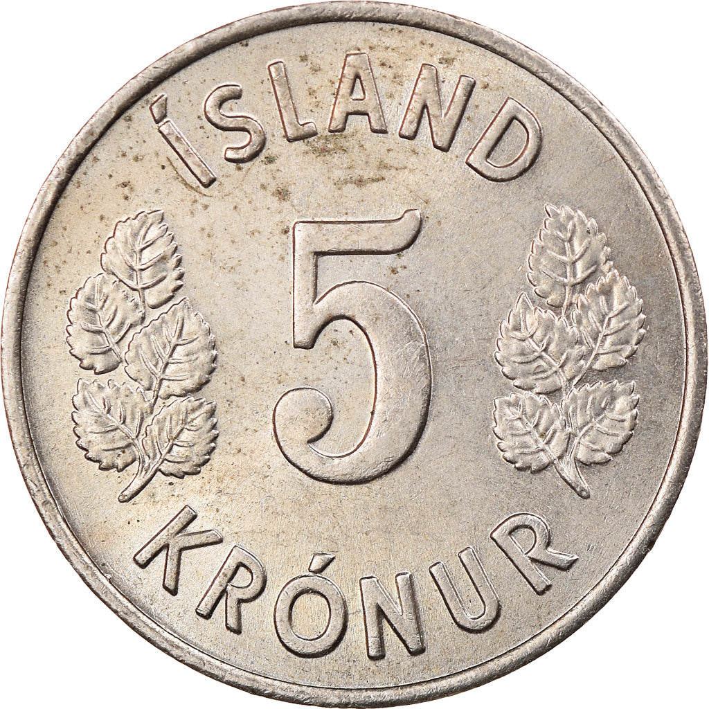 Munten, IJsland, 5 Kronur, 1973, ZF, Copper-nickel, KM:18