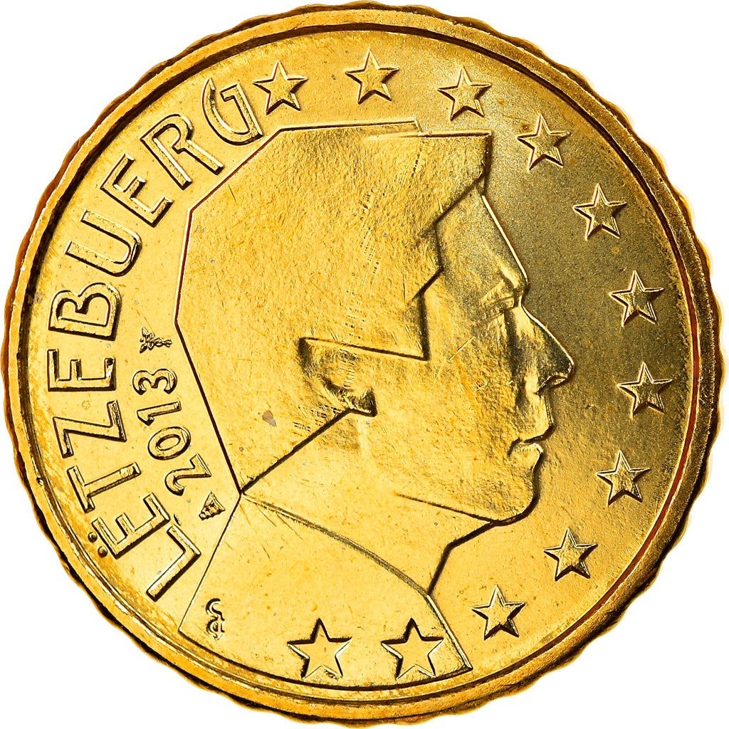 Luxemburgo, 10 Euro Cent, 2013, MS(63), Latão, KM:New