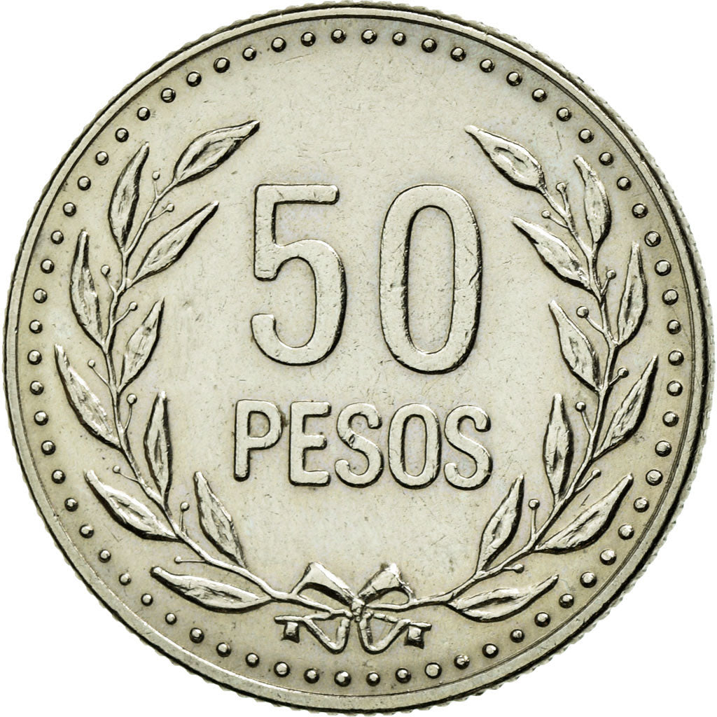 Monnaie, Colombie, 50 Pesos, 1990, TTB+, Copper-Nickel-Zinc, KM:283.1