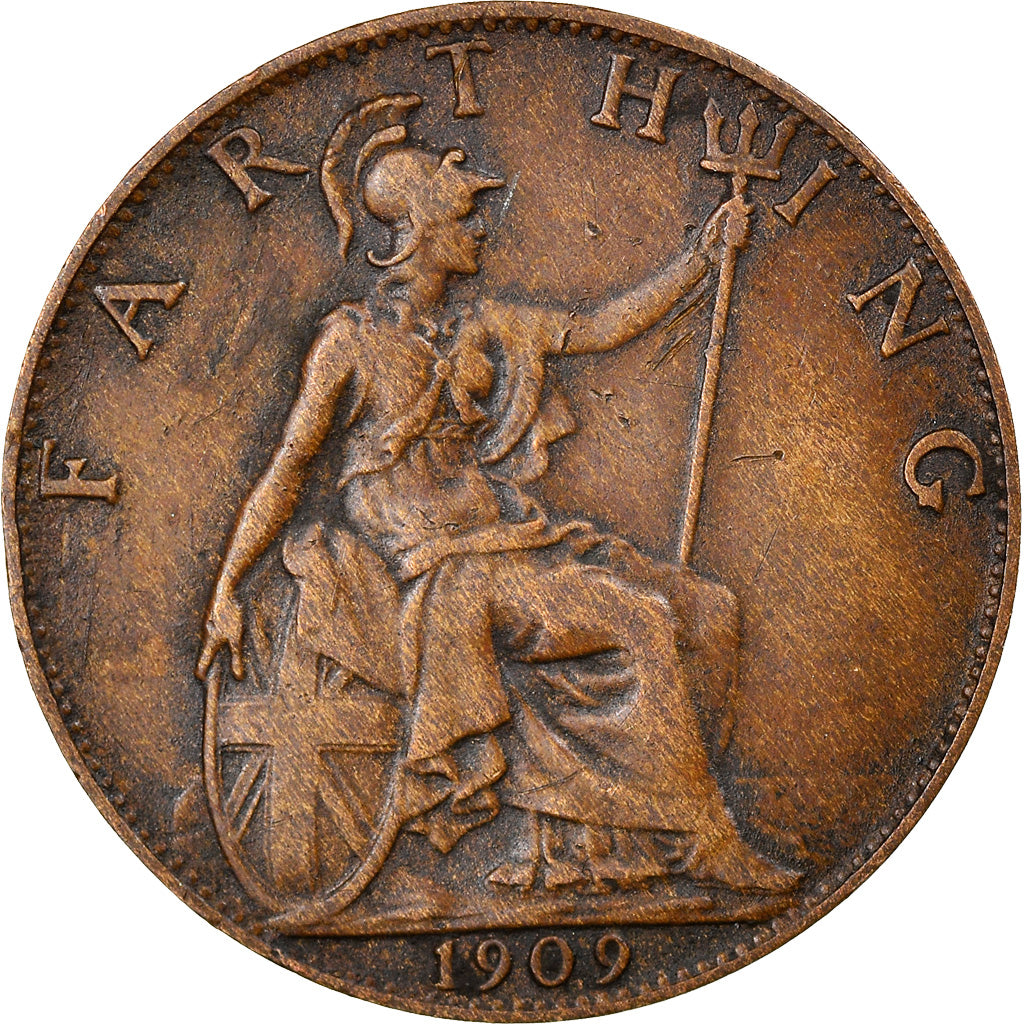 Coin, Great Britain, Edward VII, Farthing, 1909, EF(40-45), Bronze, KM:792