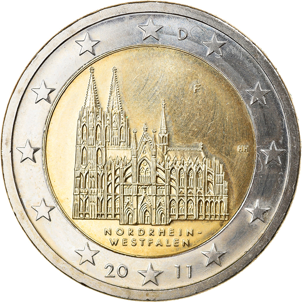 ALEMANIA - REPÚBLICA FEDERAL, 2 Euro, 2011, Stuttgart, EBC, Bimetálico, KM:293