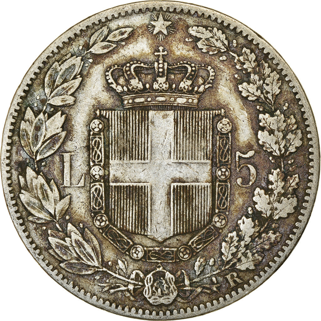 Italy, Umberto I, 5 Lire, 1878, Rome, Silver, VF(30-35), KM:20