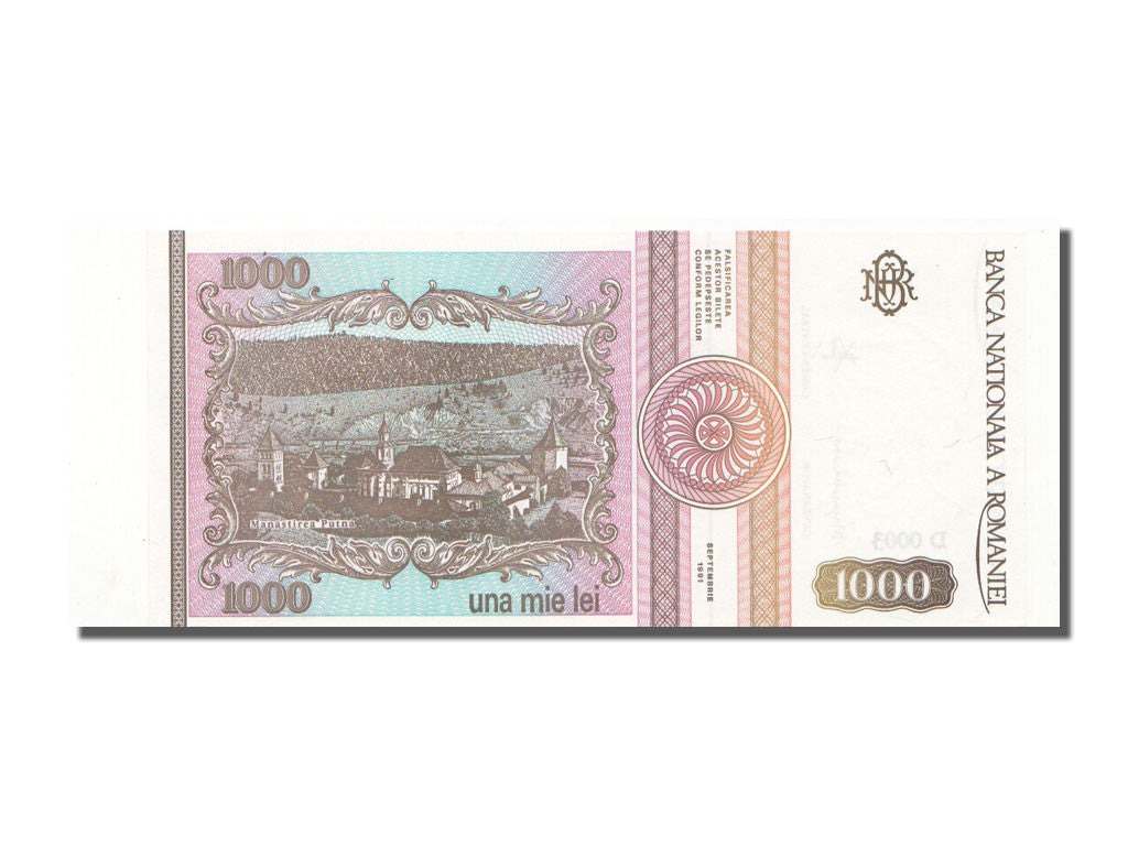 Banknote, Romania, 1000 Lei, 1991, 1991-09-01, UNC(65-70)
