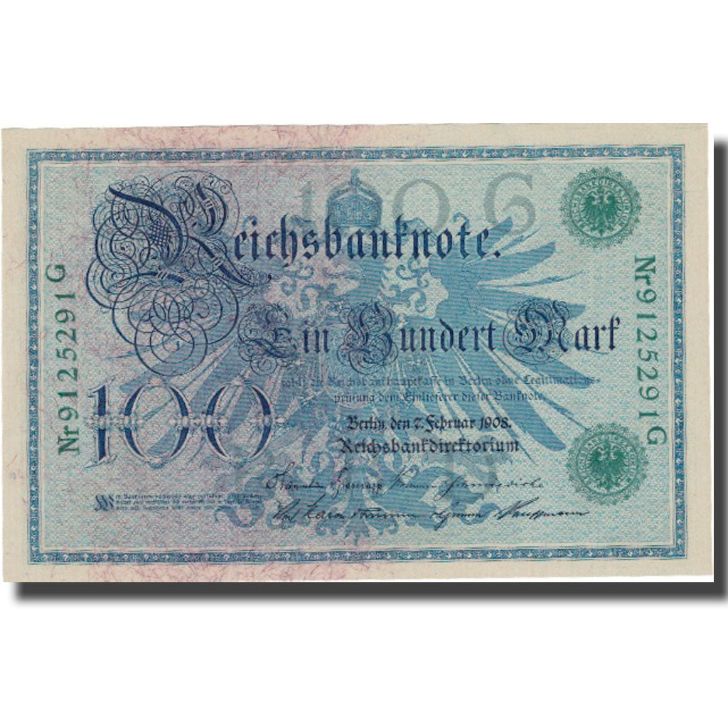 Banknote, Germany, 100 Mark, 1908, 1908-02-07, KM:34, UNC(60-62)