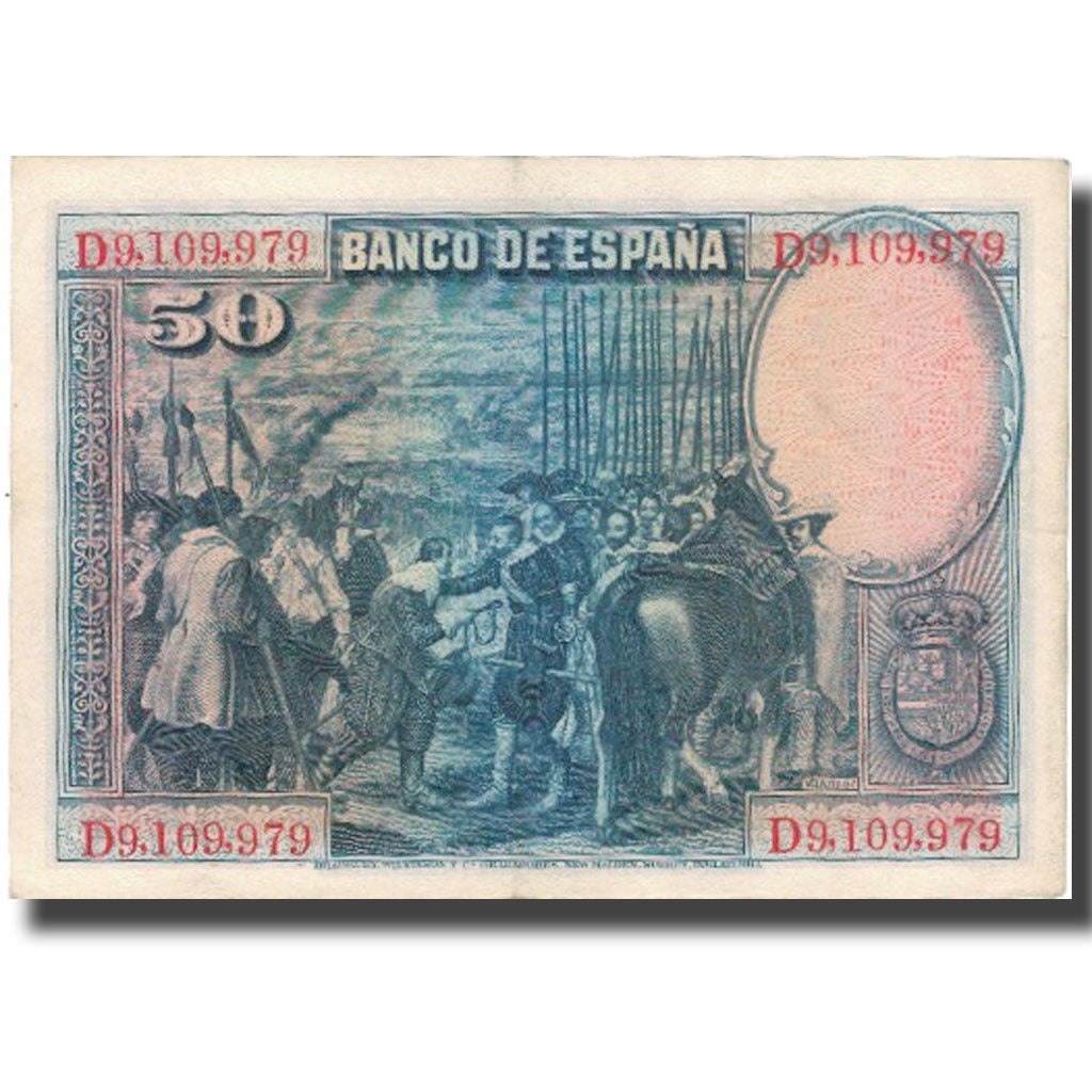 Billet, Espagne, 50 Pesetas, 1928, 1928-08-15, KM:75b, SUP