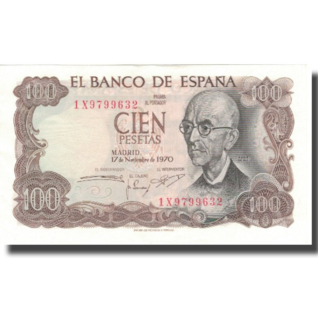 Banknot, Hiszpania, 100 Pesetas, 1970, 1970-11-17, KM:152a, UNC(64)