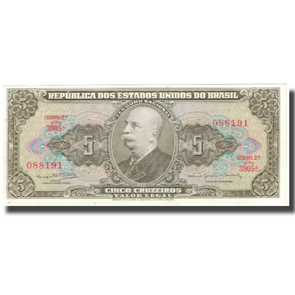 Banknote, Brazil, 5 Cruzeiros, Undated (1962-64), KM:176d, UNC(64)