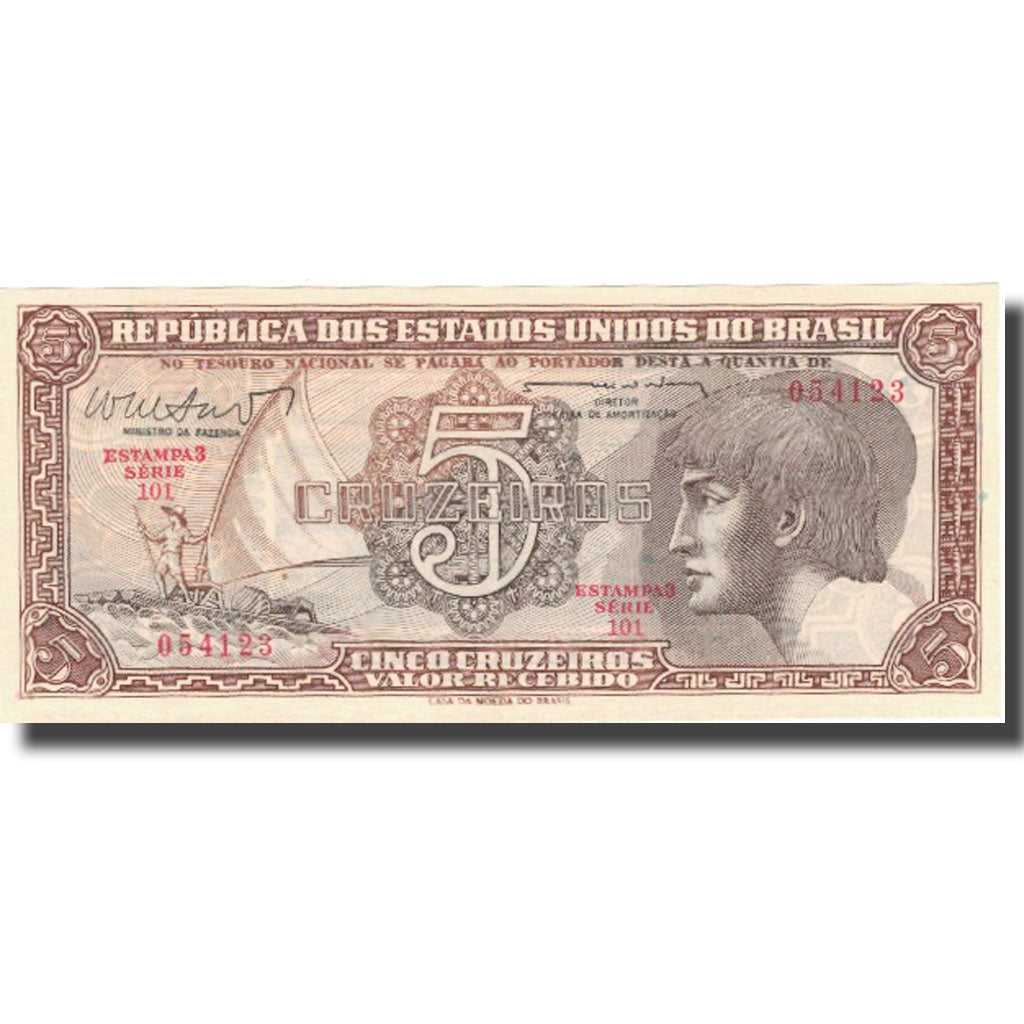 Banconote, Brasile, 5 Cruzeiros, Undated (1961-62), KM:166b, SPL+