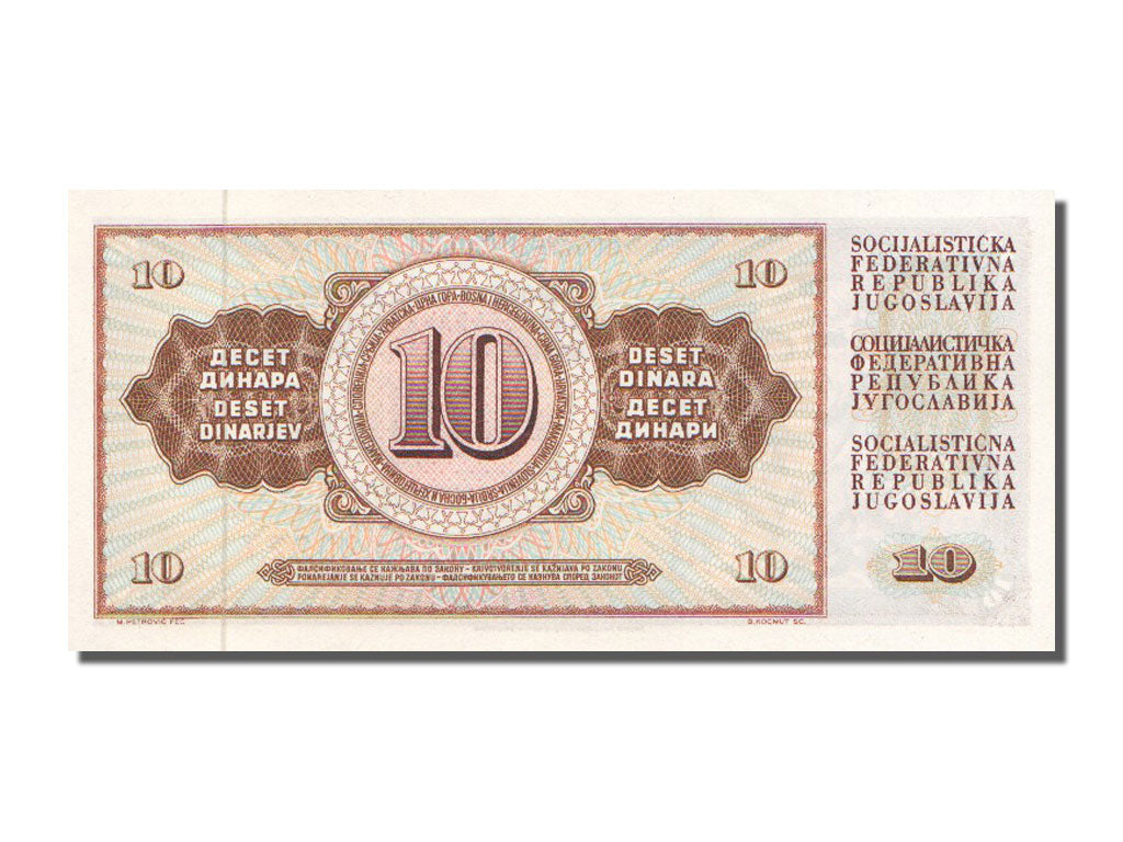 Banknote, Yugoslavia, 10 Dinara, 1968, 1968-05-01, UNC(65-70)