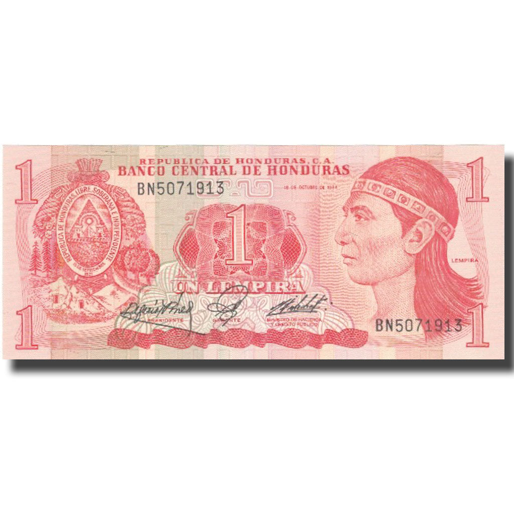 Biljet, Honduras, 1 Lempira, 1984, 1984-10-18, KM:68b, NIEUW