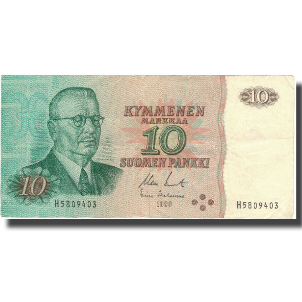 Billet, Finlande, 10 Markkaa, 1980, 1980, KM:100a, TB