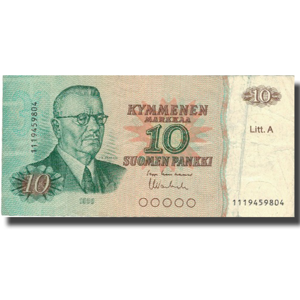 Banknote, Finland, 10 Markkaa, 1980, 1980, KM:112a, VF(20-25)