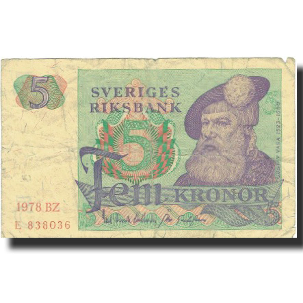 Banknote, Sweden, 5 Kronor, 1978, 1978, KM:51d, F(12-15)