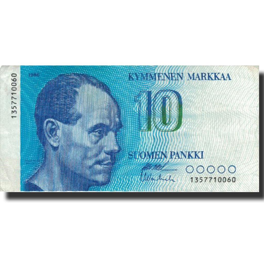 Nota, Finlândia, 10 Markkaa, 1986, 1986, KM:113a, EF(40-45)