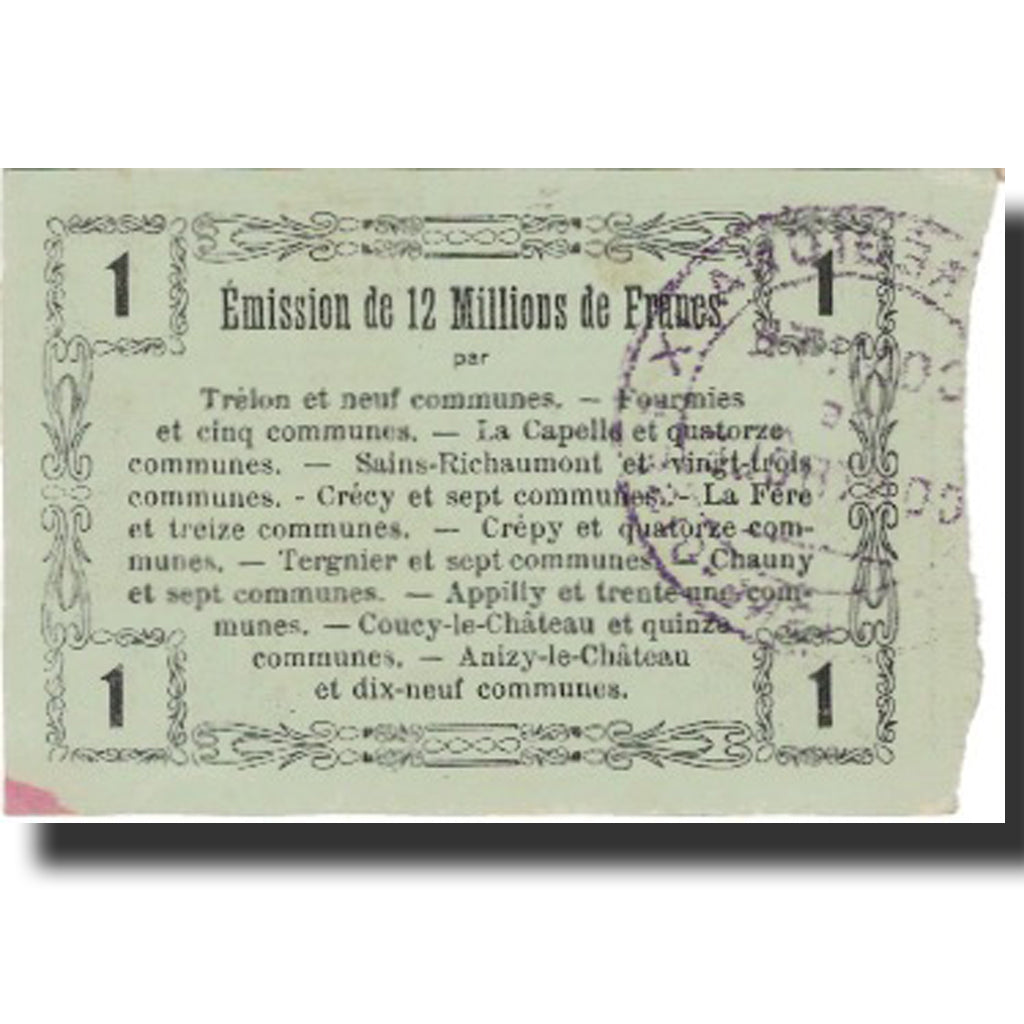 Francia, Laon, 1 Franc, 1916, BB+, Pirot:02-1309