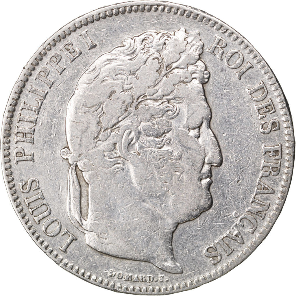 Coin, France, Louis-Philippe, 5 Francs, 1833, Perpignan, EF(40-45), Silver