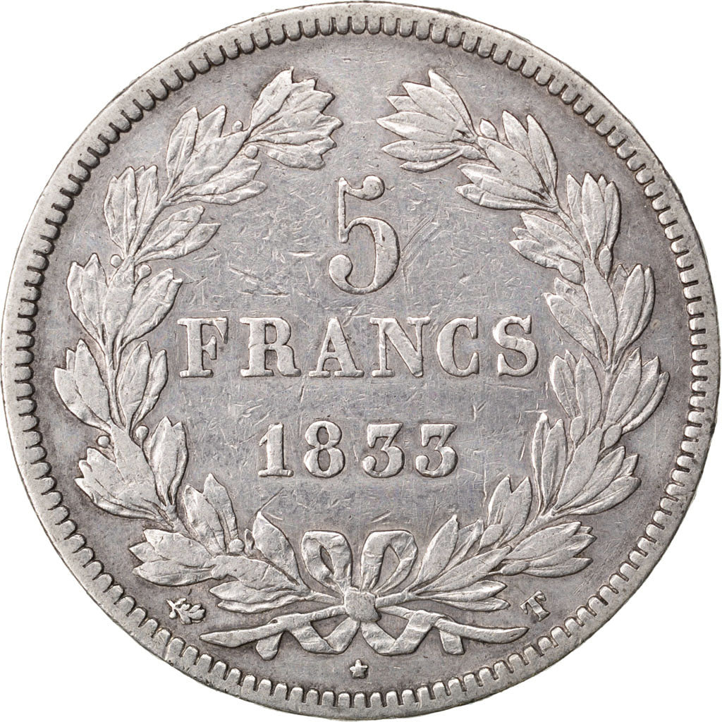 Münze, Frankreich, Louis-Philippe, 5 Francs, 1833, Nantes, SS, Silber