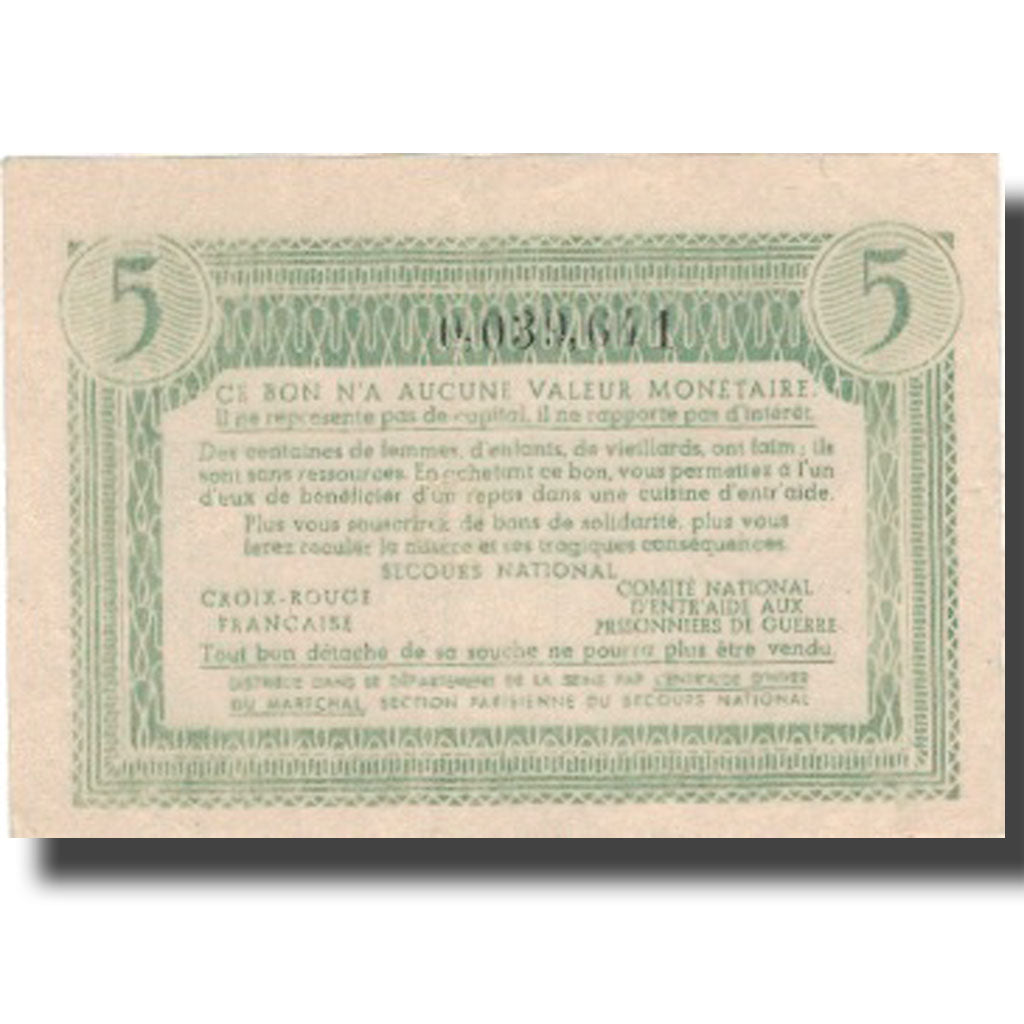 Frankrijk, Comité National, 5 Francs, TTB+
