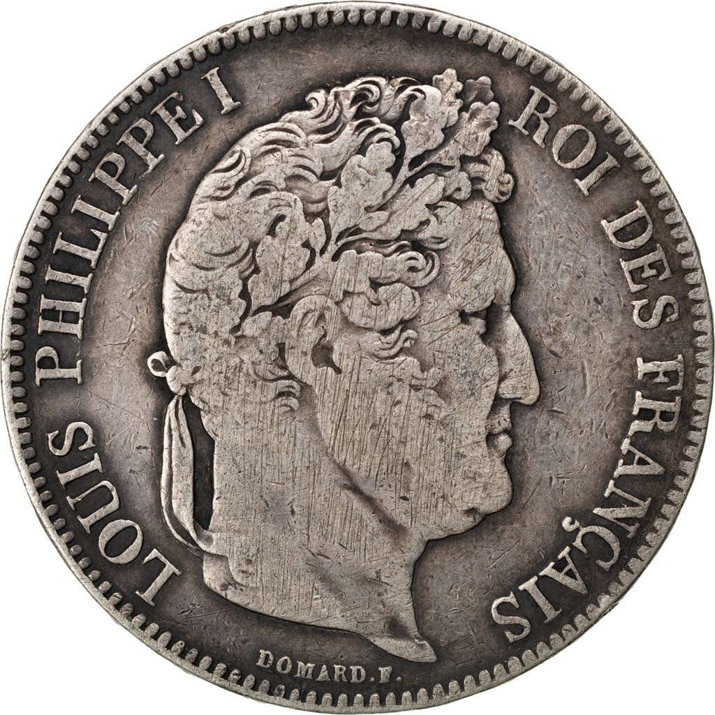 Coin, France, Louis-Philippe, 5 Francs, 1834, Lyon, VF(20-25), Silver, KM:749.4