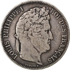 Coin, France, Louis-Philippe, 5 Francs, 1834, Lyon, VF(20-25), Silver, KM:749.4