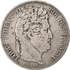 Coin, France, Louis-Philippe, 5 Francs, 1834, Bordeaux, VF(20-25), Silver