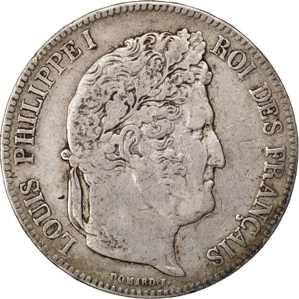 Coin, France, Louis-Philippe, 5 Francs, 1835, Lyon, VF(30-35), Silver, KM:749.4