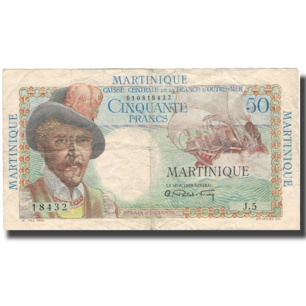 Martinique, 50 Francs, Undated (1947-49), VF(20-25), KM:30a