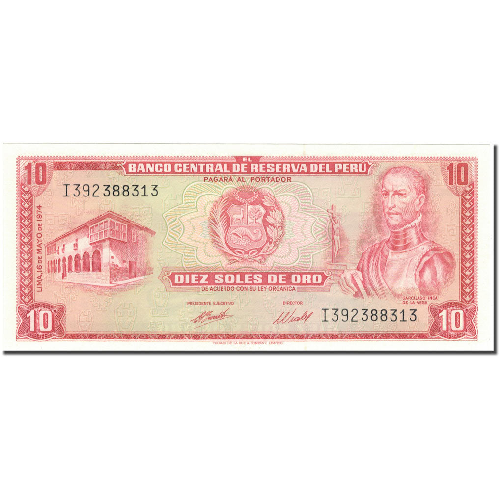 Banknote, Peru, 10 Soles De Oro, 1974, 1974-05-16, KM:100c, UNC(64)