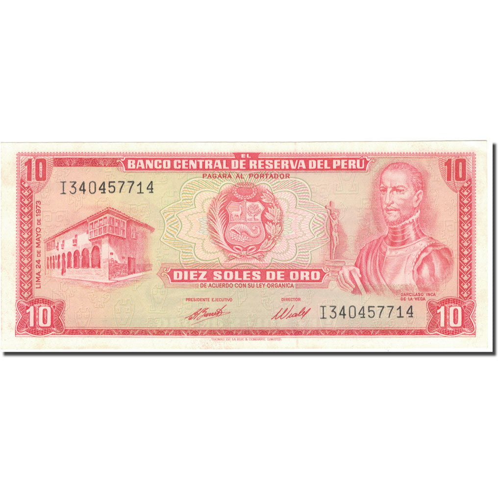 Billete, 10 Soles De Oro, 1973, Perú, 1973-05-24, KM:100c, SC+