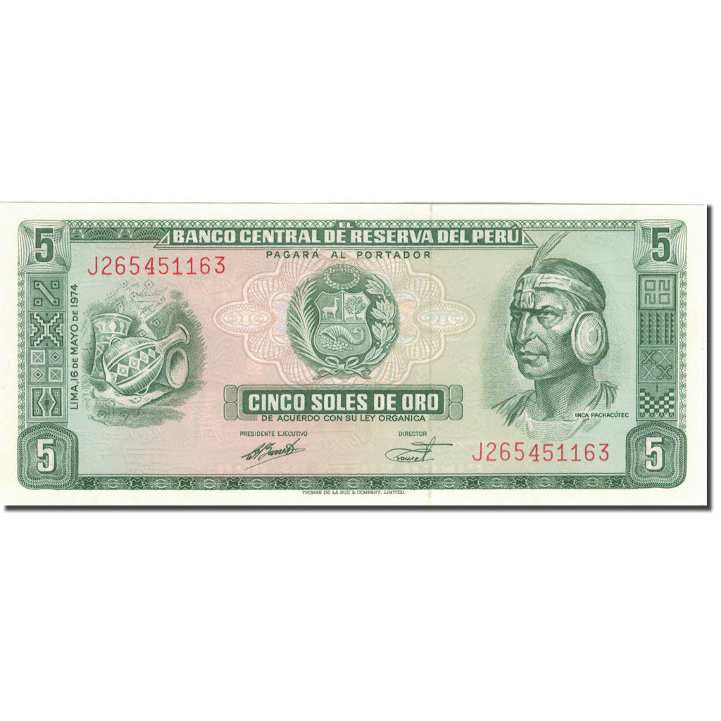 Banknote, Peru, 5 Soles De Oro, 1974, 1974-05-16, KM:99c, UNC(64)