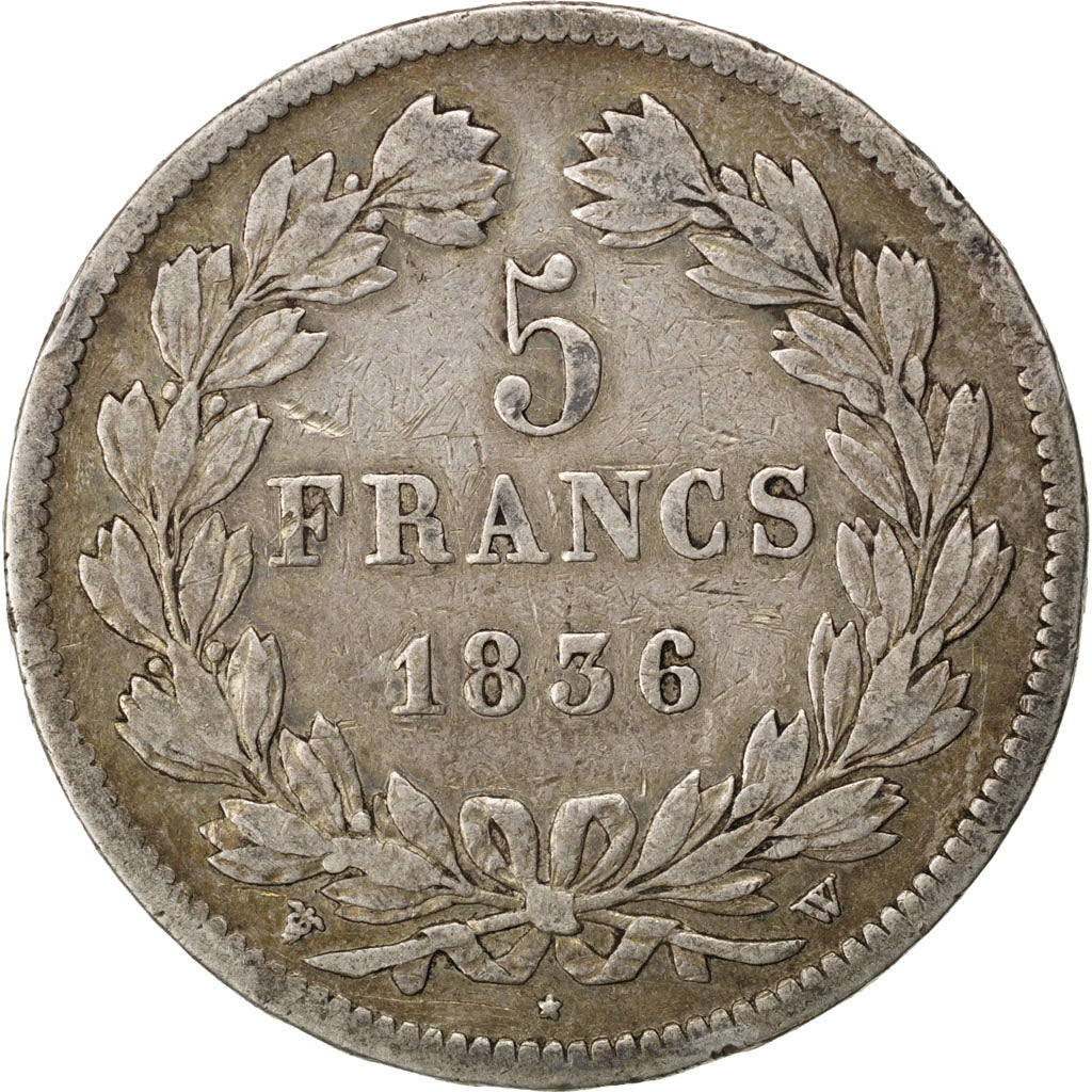Monnaie, France, Louis-Philippe, 5 Francs, 1836, Lille, TB, Argent, KM:749.13