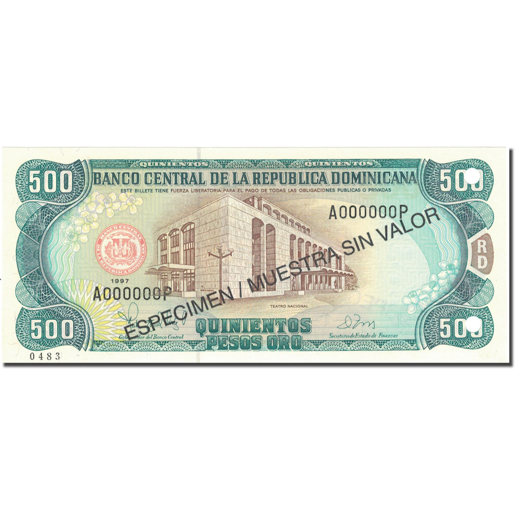 Banknote, Dominican Republic, 500 Pesos Oro, 1997, 1997, Specimen, KM:157s1