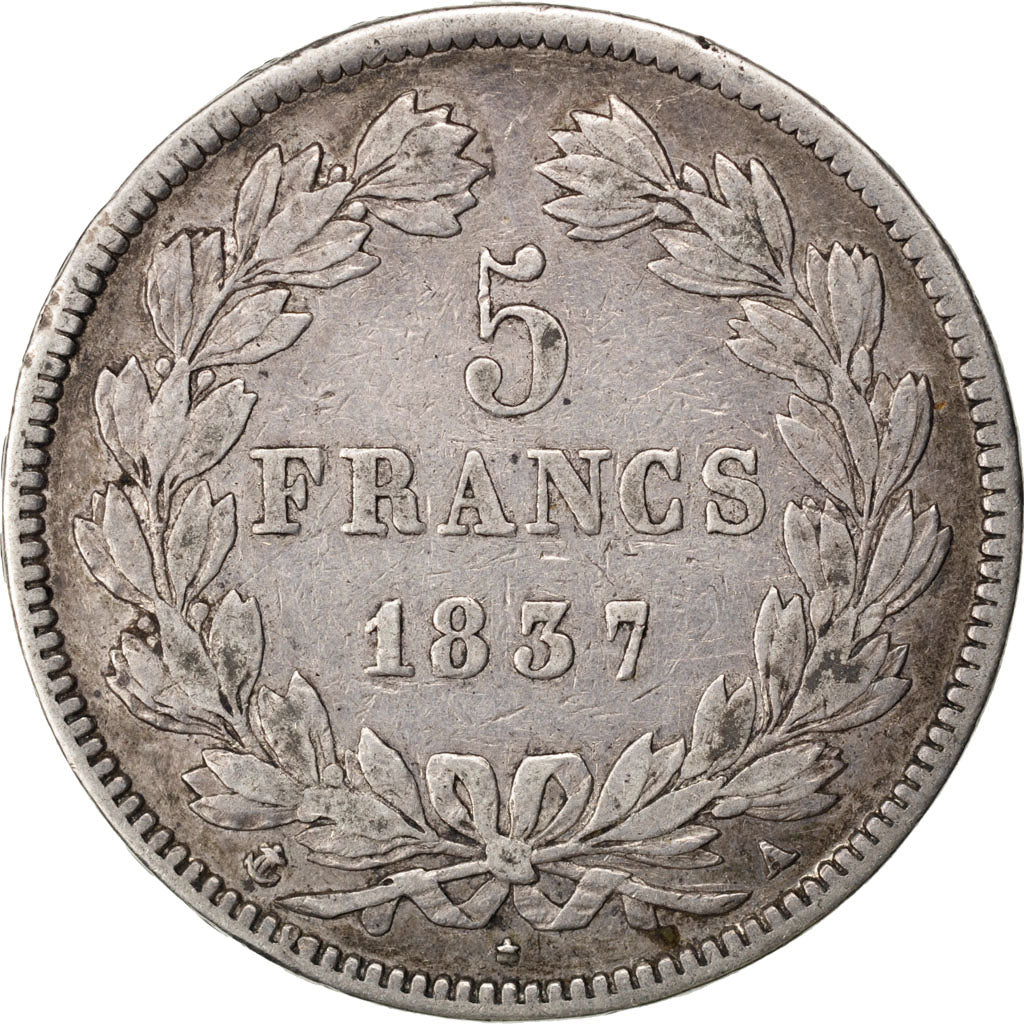 Monnaie, France, Louis-Philippe, 5 Francs, 1837, Lille, TB+, Argent, KM:749.13