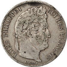 Coin, France, Louis-Philippe, 5 Francs, 1837, Rouen, VF(30-35), Silver