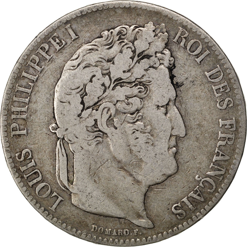 Monnaie, France, Louis-Philippe, 5 Francs, 1837, Strasbourg, TB, Argent