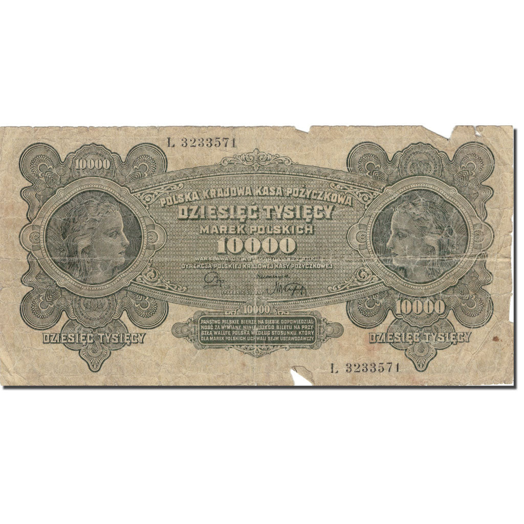 Billete, 10,000 Marek, 1922, Polonia, 1922-03-11, KM:32, RC+