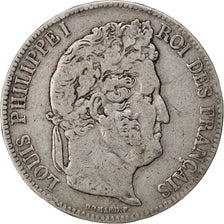 Moneta, Francia, Louis-Philippe, 5 Francs, 1839, Rouen, MB, Argento, KM:749.2